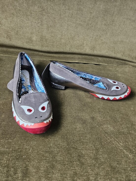 Irregular Choice Shoes - Irregular Choice Mr Shark-o Shark Flats Sharko Glitter Slip On Size 42 US 11